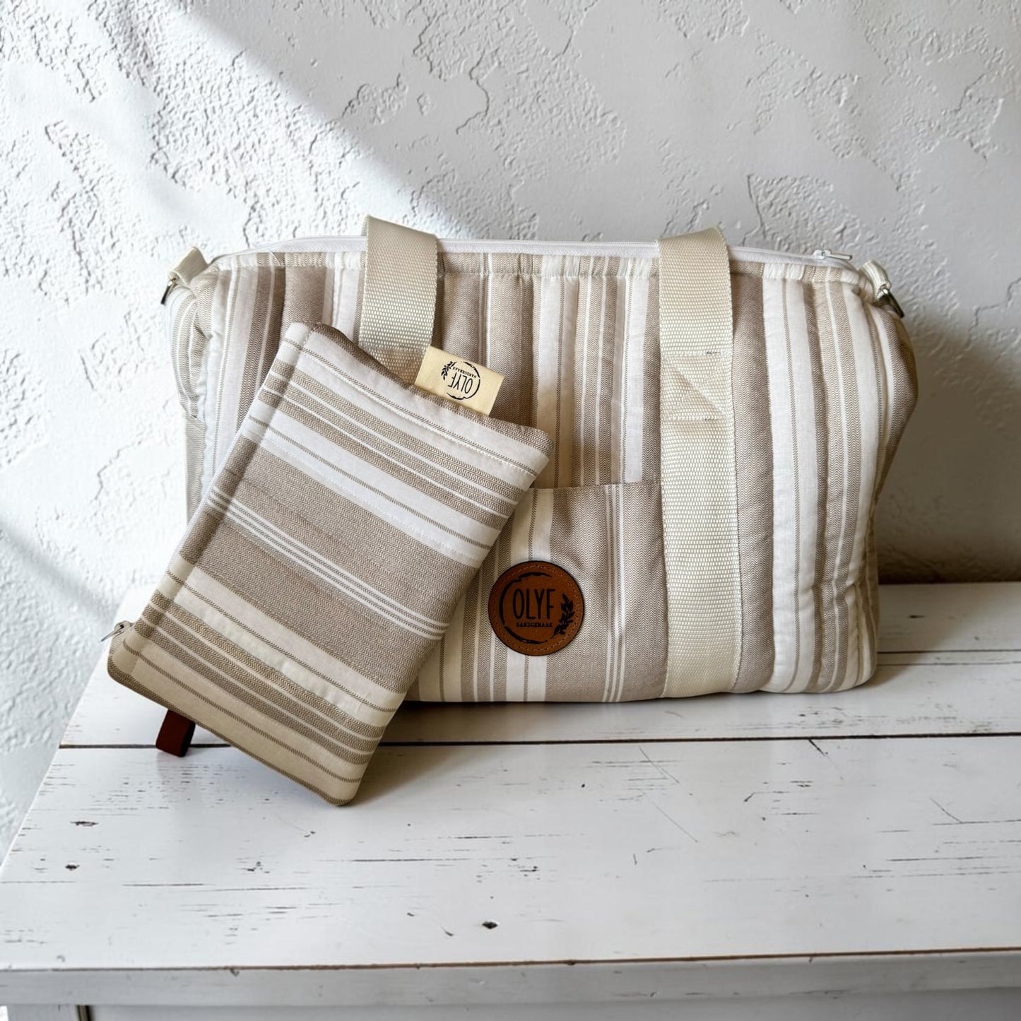 Essentials Pouch- Beige stripe