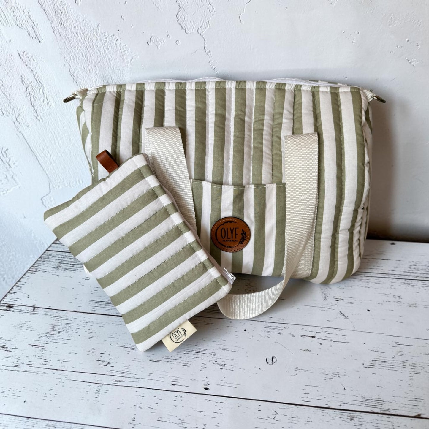 Essentials Pouch- Green stripe