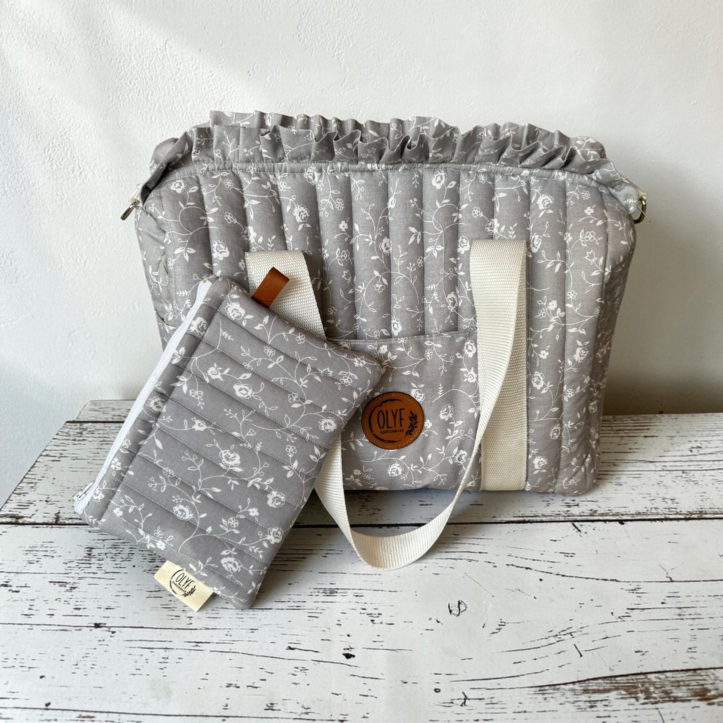 Essentials Pouch- Grey floral