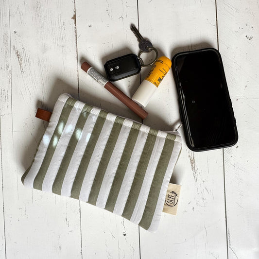 Essentials Pouch- Green stripe