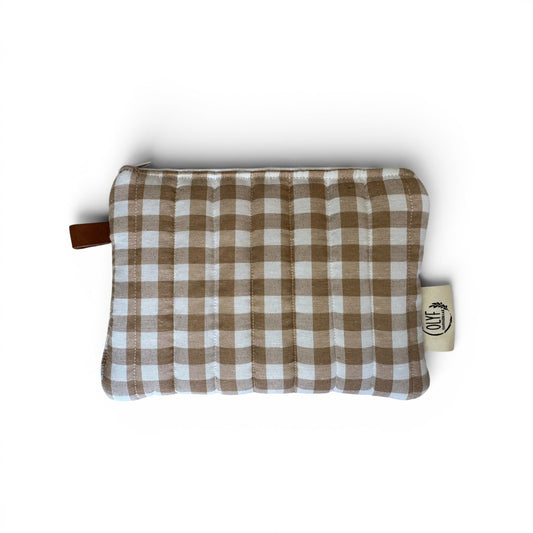 Essentials Pouch- Beige gingham
