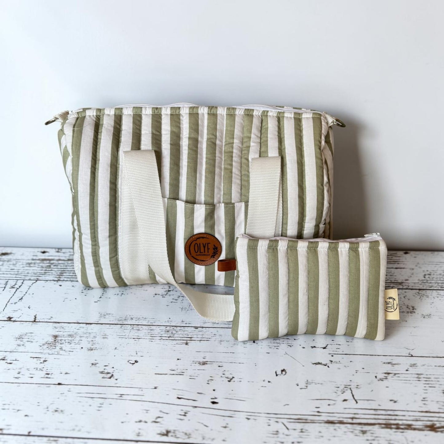 Essentials Pouch- Green stripe
