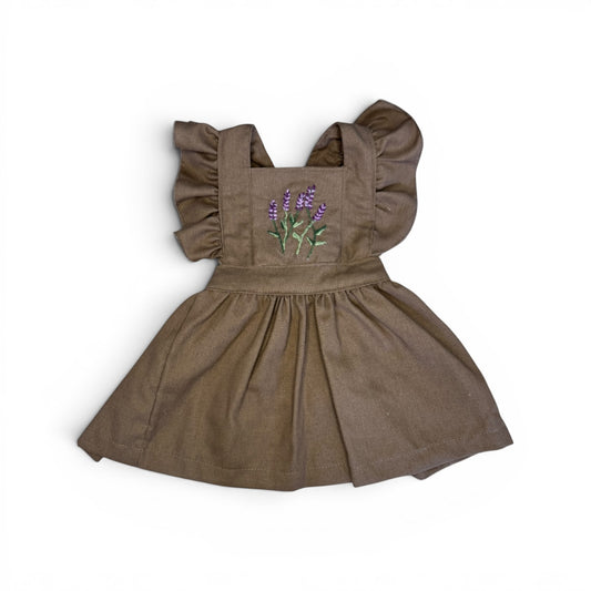 Olivia Flutter Dress- Brown